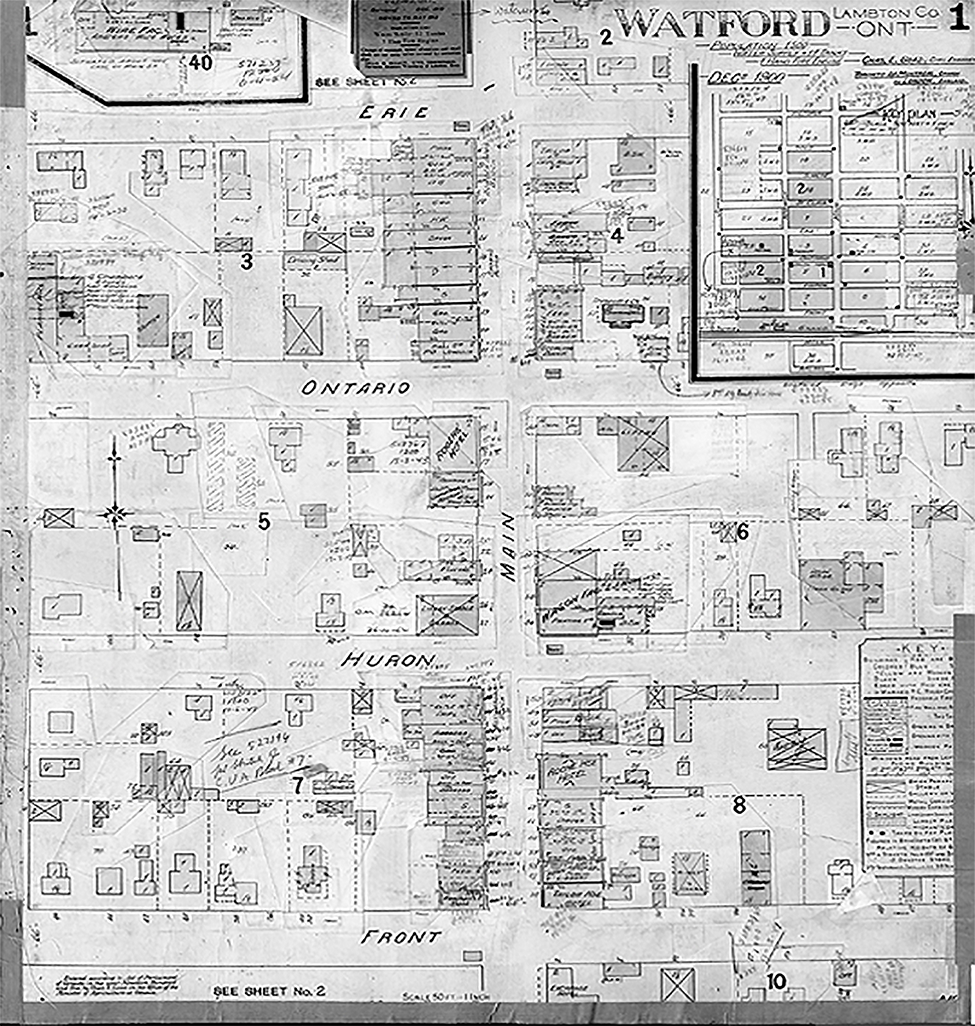 Portion of Watford Insurance map, 1900. 