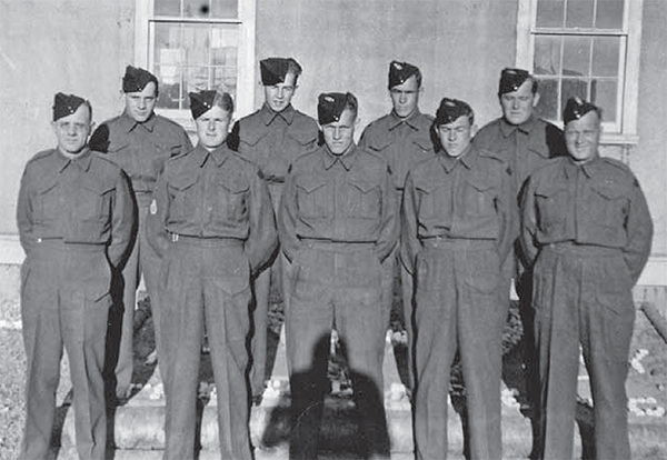 Arkona Boys Elgin Regiment standing 'at ease'.