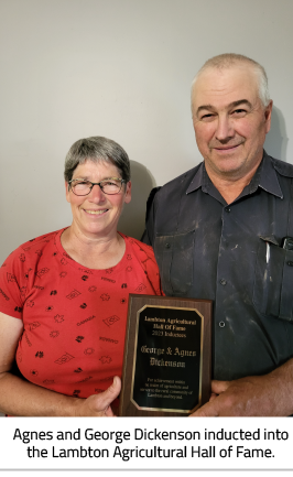 George and Agnes Dickenson inducted into the Lambton Agricultural Hall of Fame.