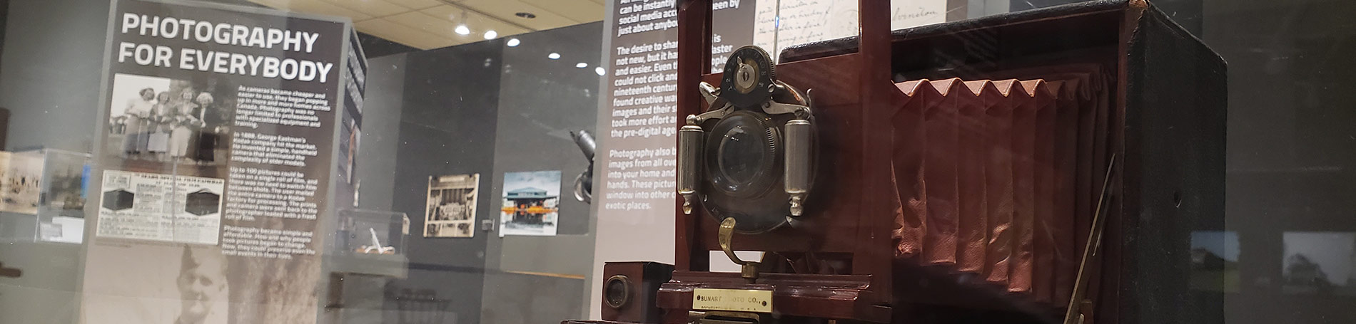 Old camera on display.