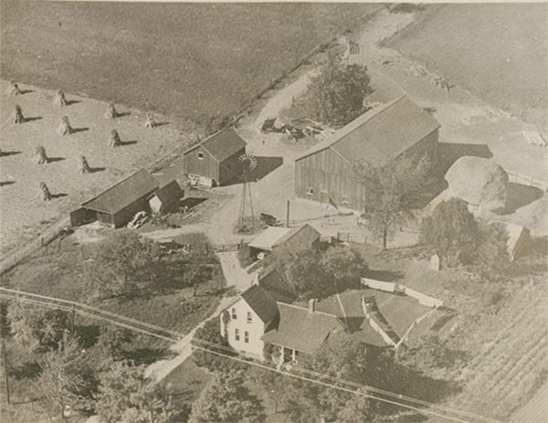 Aerial photograph of the a homeplace.