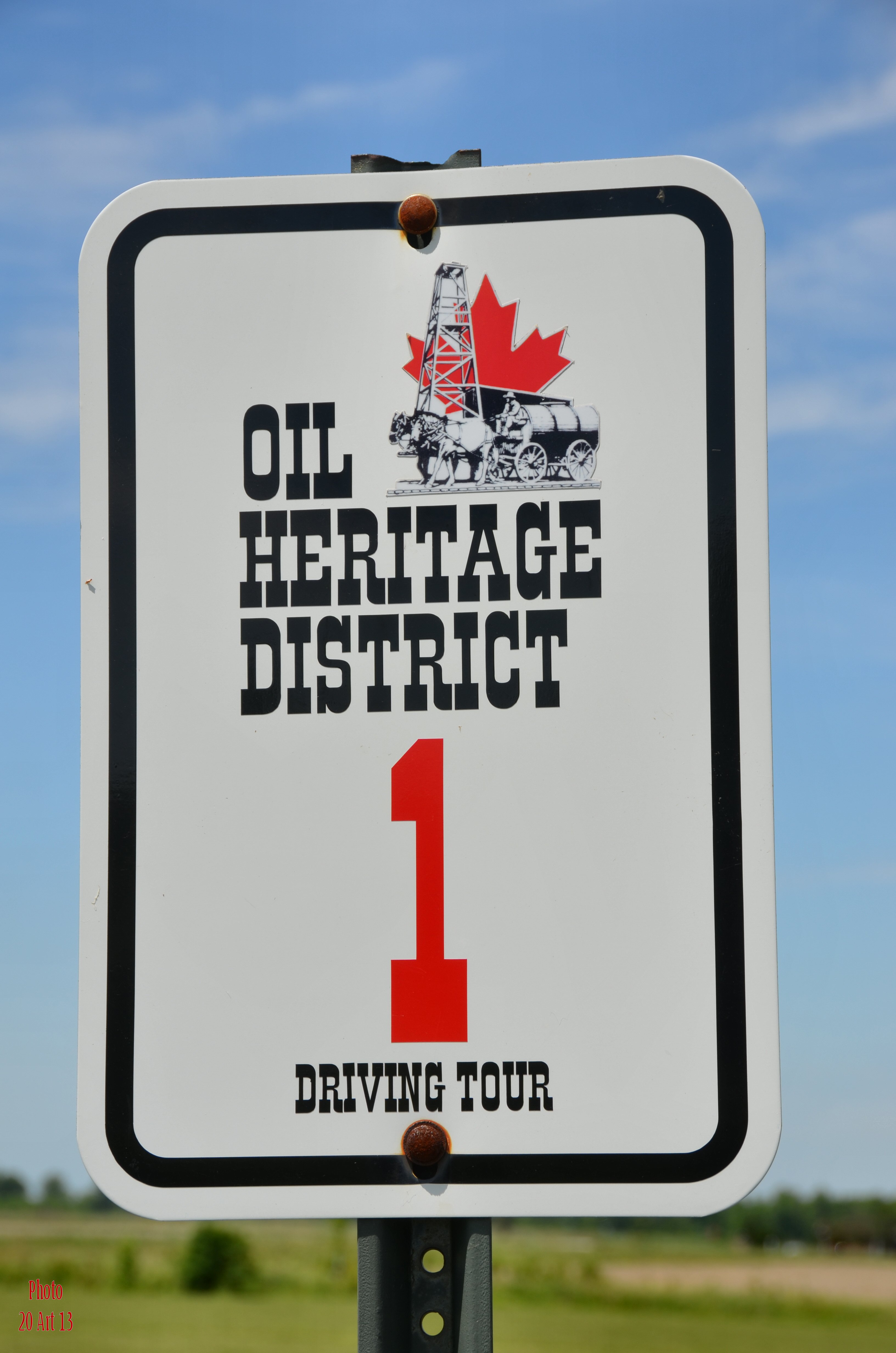 Sign for driving tour.