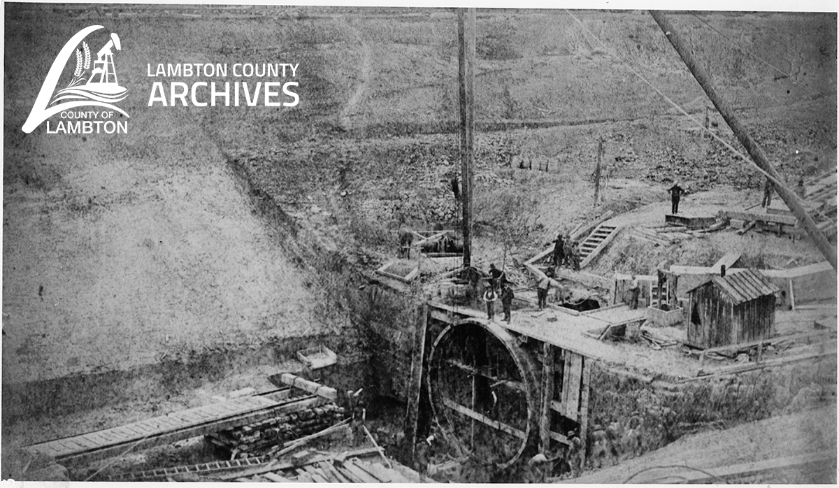 St. Clair Tunnel, black and white image