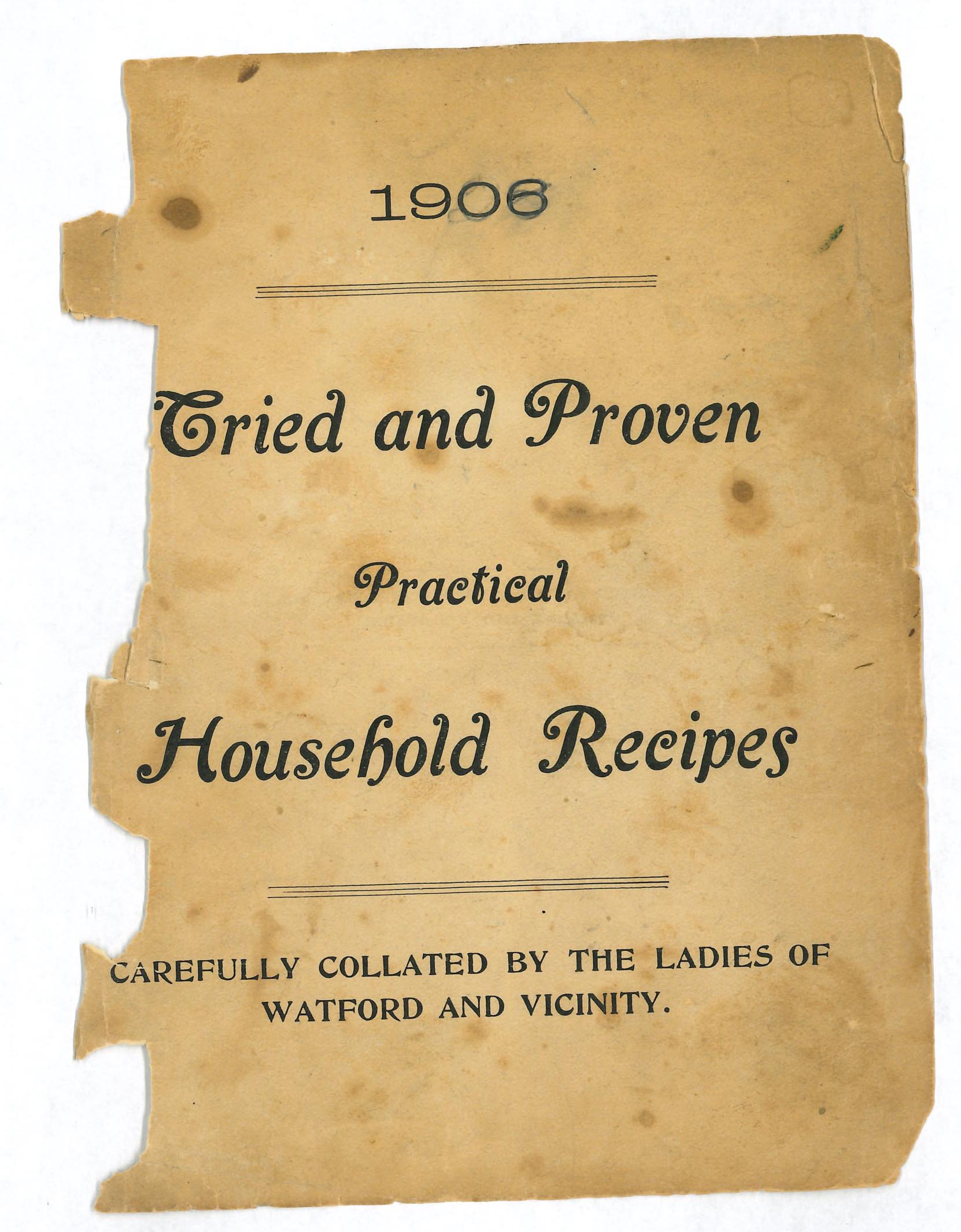 Recipe page from "1096 - Tried and Proven Practical Household Recipes"