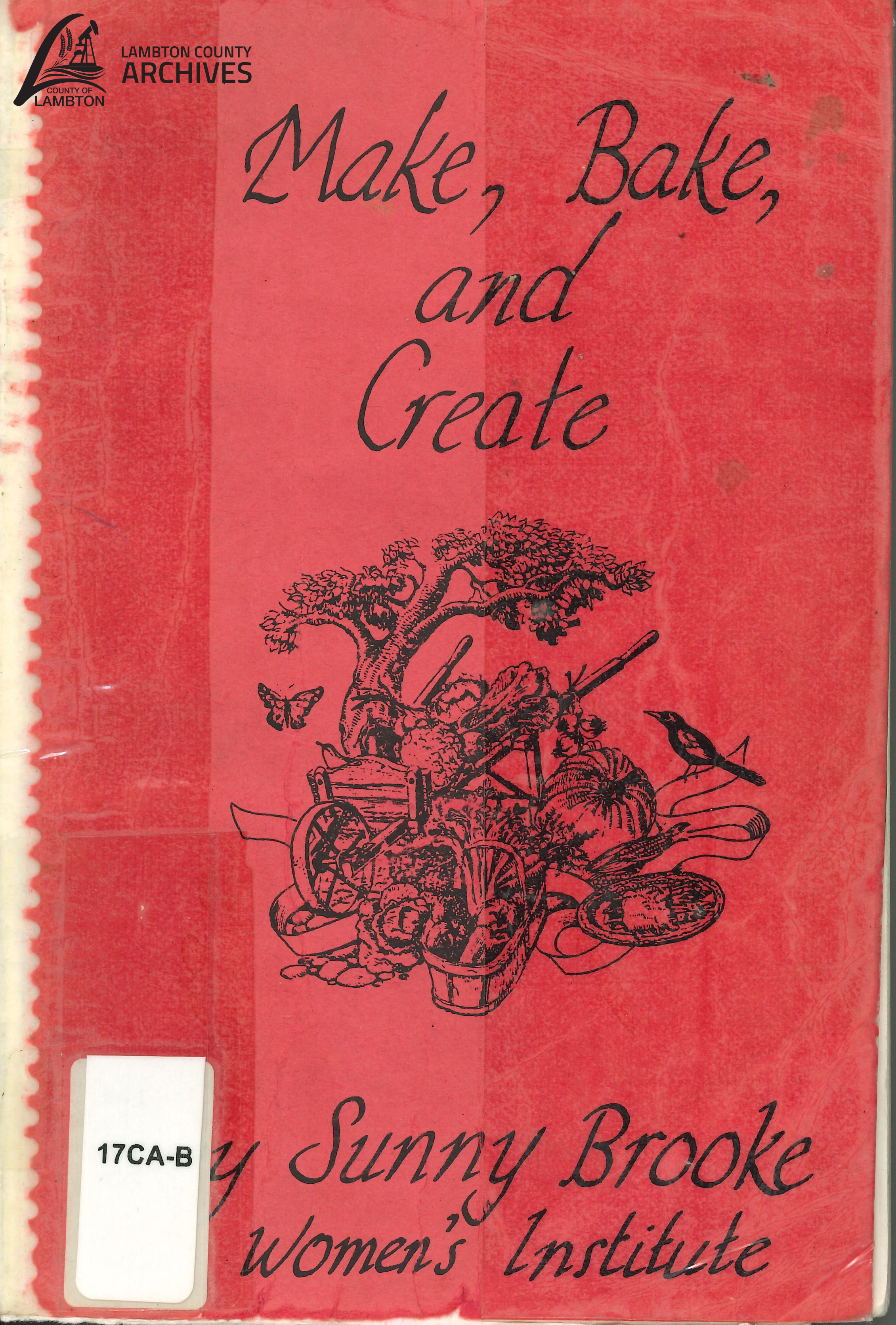 Cover of the "Make, Bake and Create" cookbook