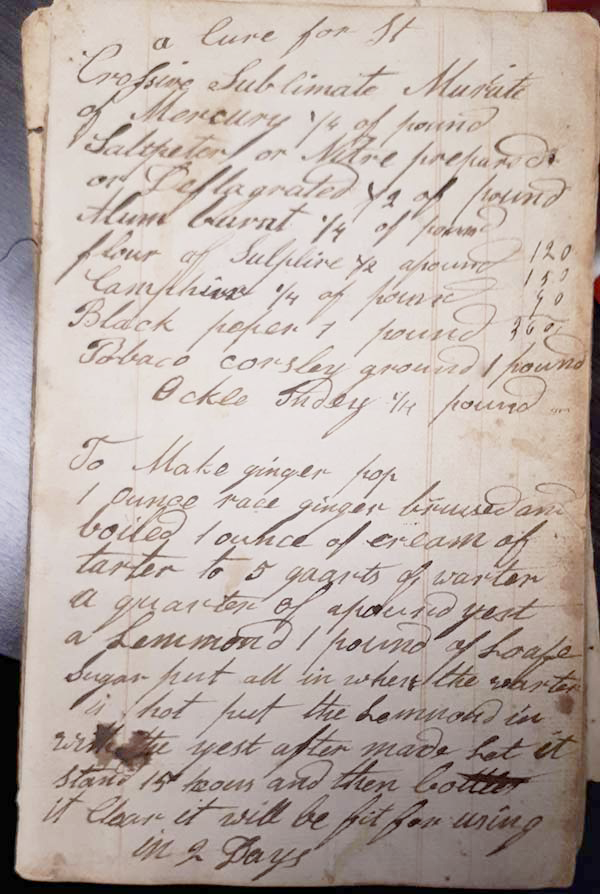 A hand written recipe.