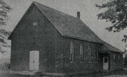 Black and white photo of a house.