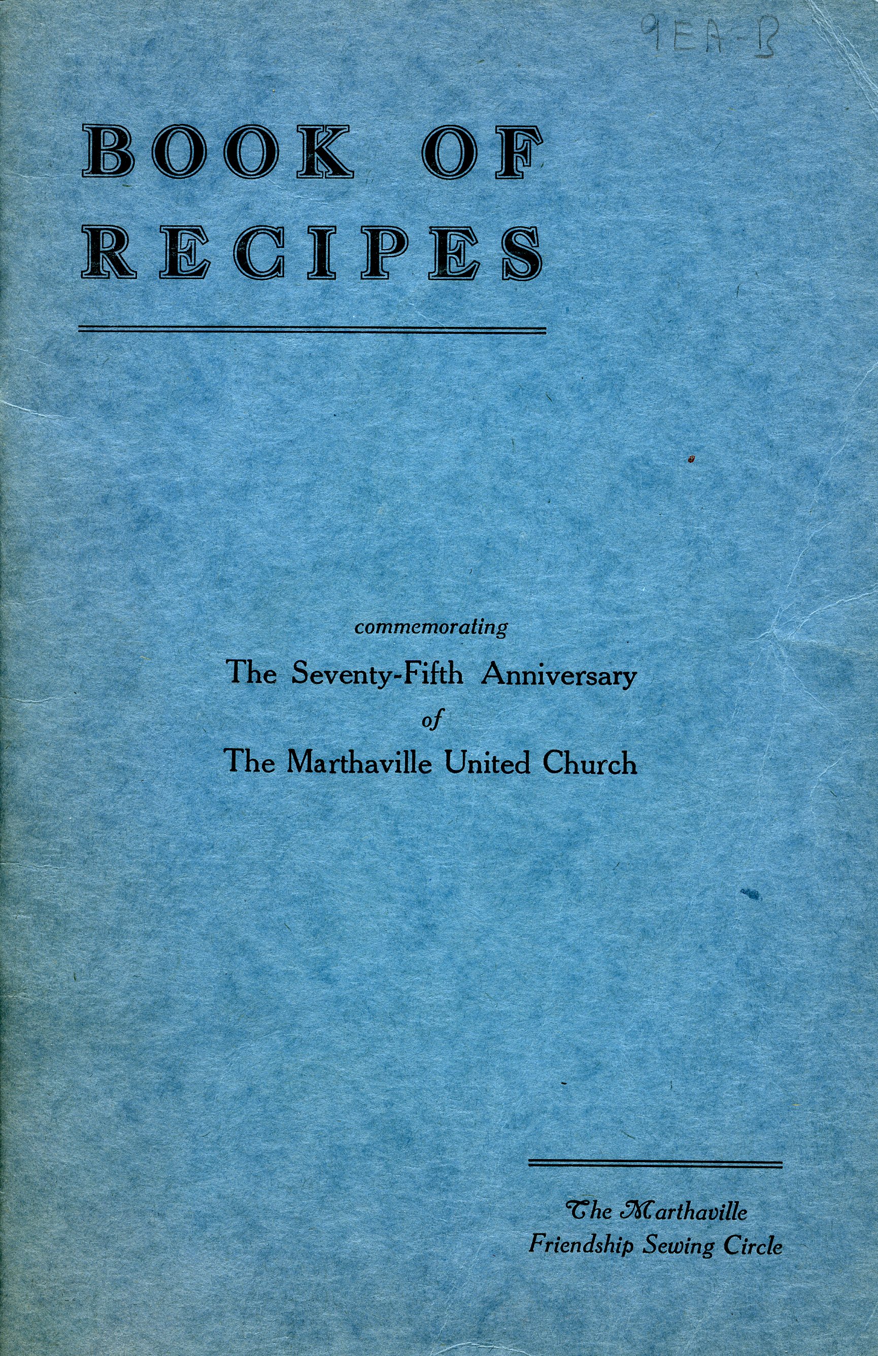 Cover of, "Book of Recipes".