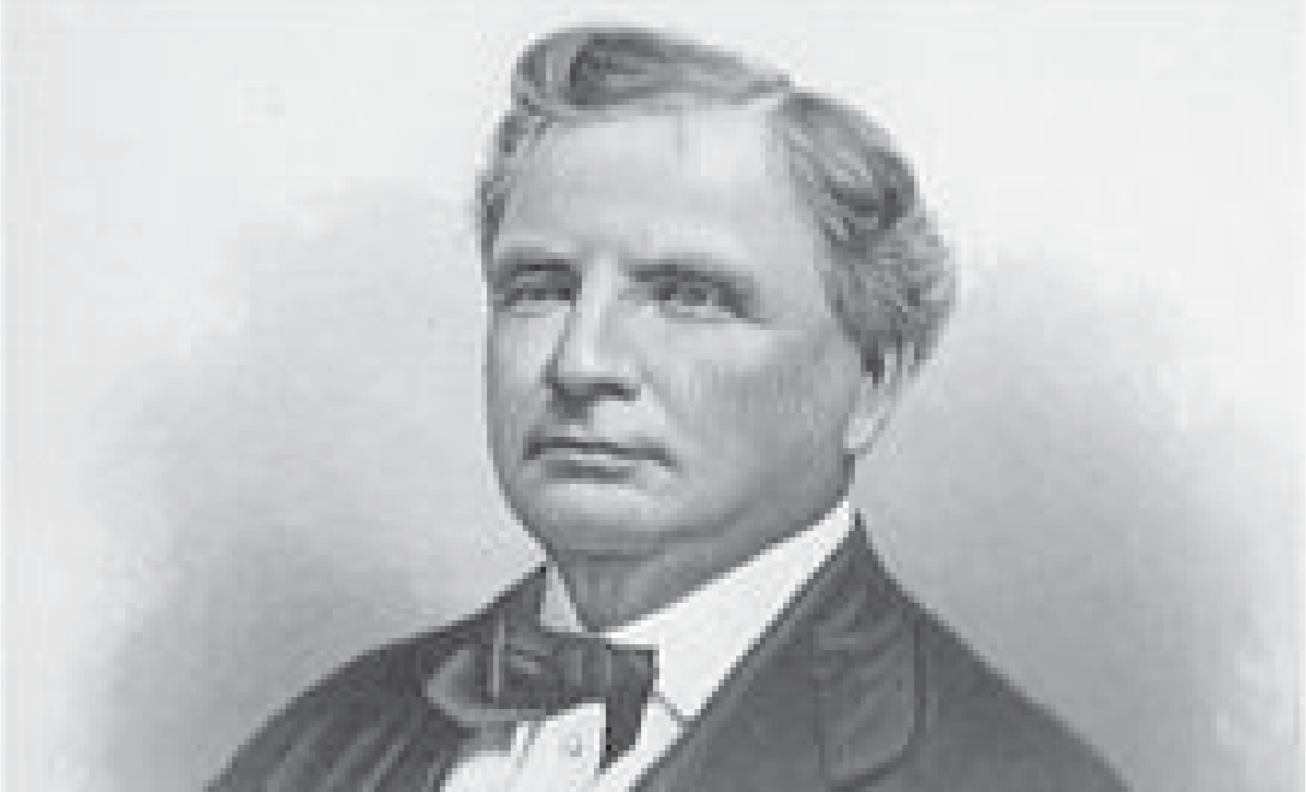 Black and white portrait of a man. 