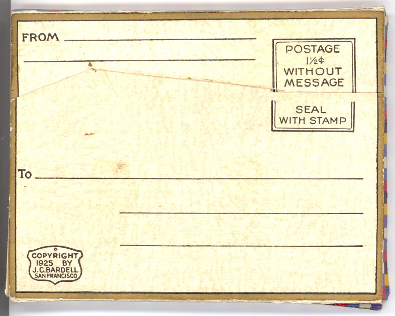 Back of a postcard.