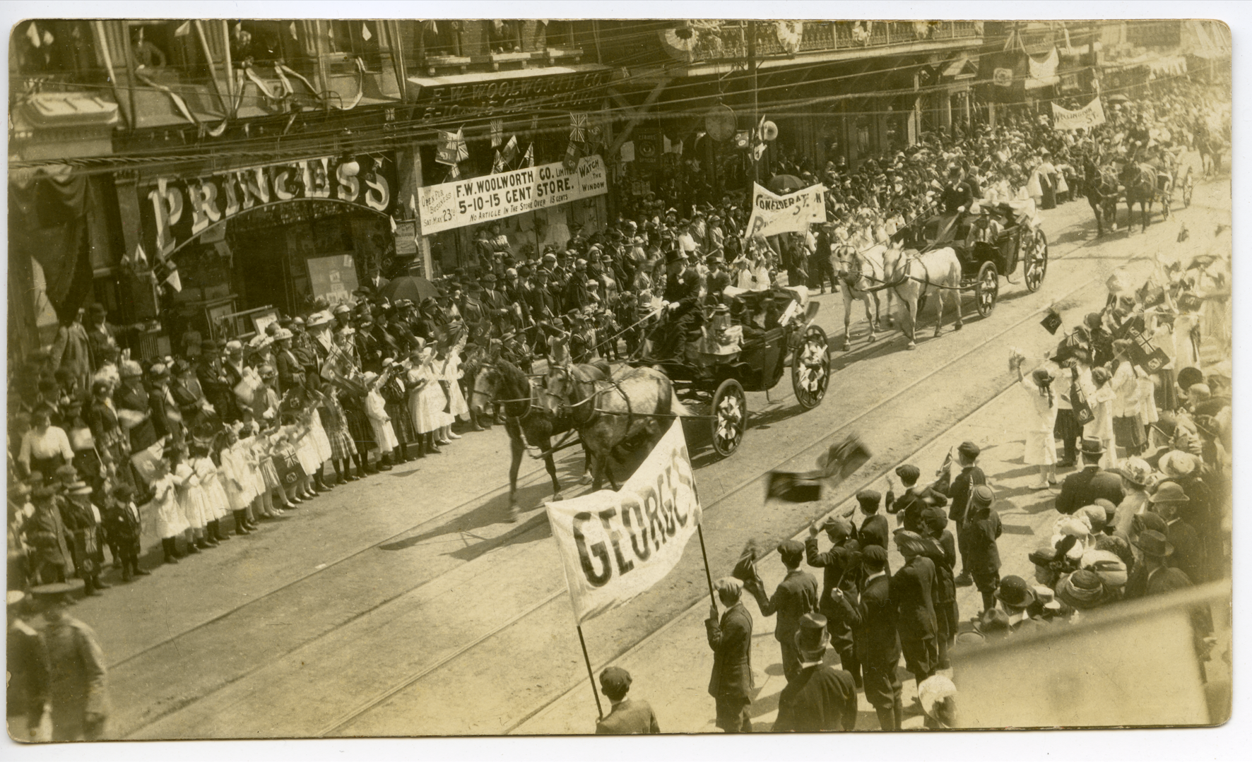 Postcard of Parade on Front Street. 