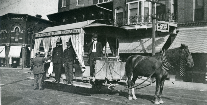 Horse drawn wagon. 