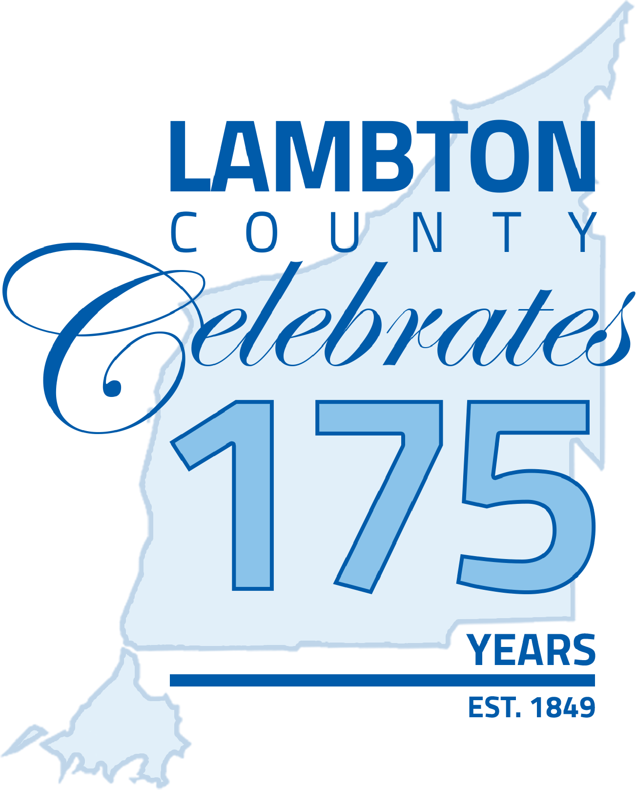 Lambton county border with "Celebrates 175 est. 1849" on it.
