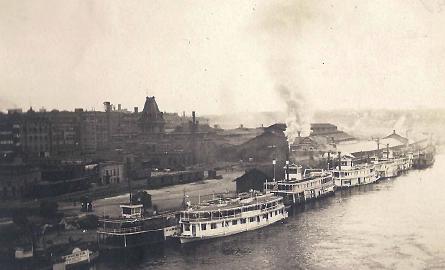 landscape of a steamboat dock