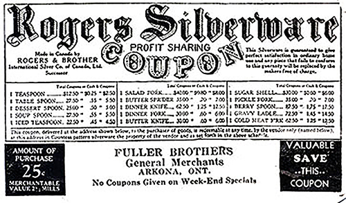 Fuller Bros. profit sharing coupon, Arkona. 
