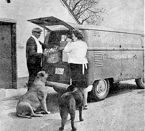 Ivan and Evelyn Parker loading their van to deliver groceries.