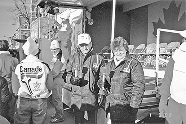 Lorne and Marjorie Willoughby, Olympic Torch Relay, 1988.