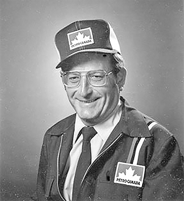 Lorne Willoughby, wearing his Petro Canada distributor hat and jacket.