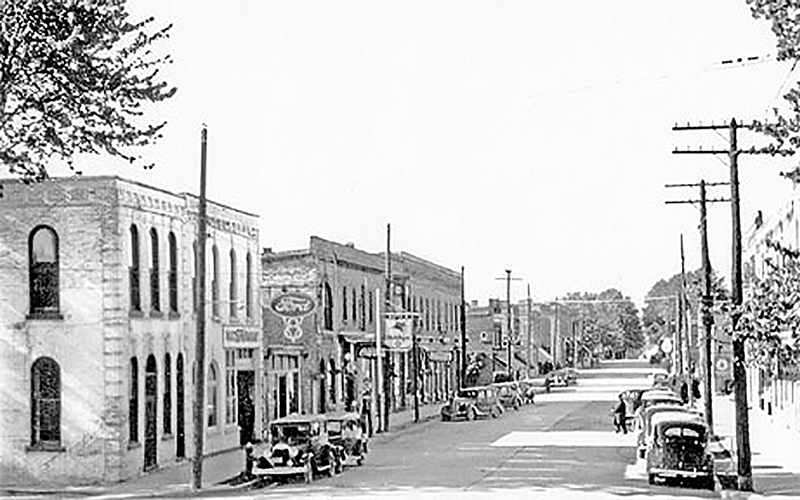 Main St., Watford, 1940s, west side looking north.