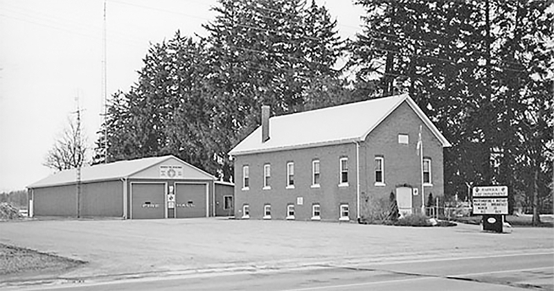  Warwick Twp. Hall and behind it the Fire Hall.