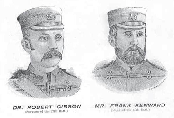 Illustrations of Dr. Robert Gibson and Major Frank Kenward.
