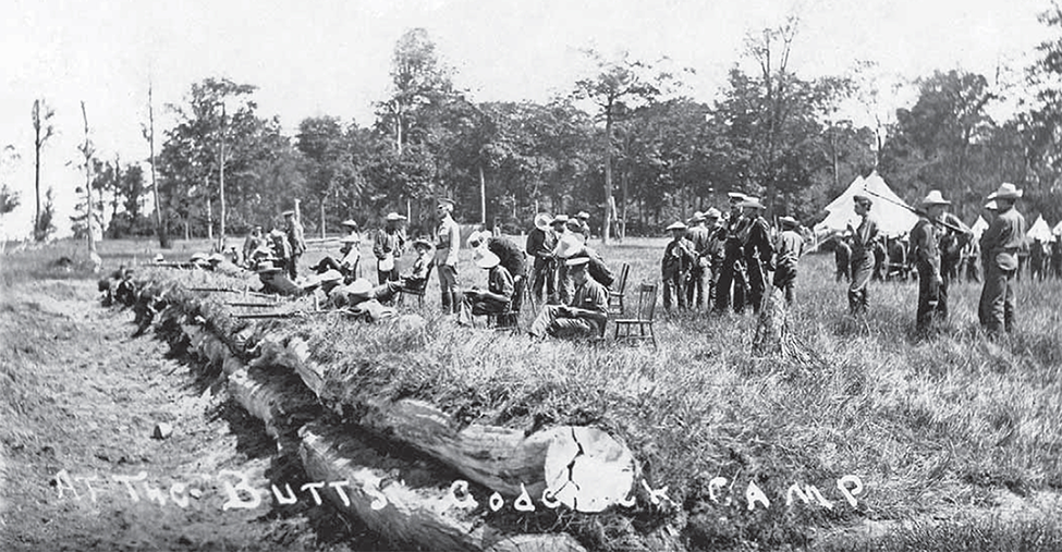 Men training at the Butts' Goderich Camp.