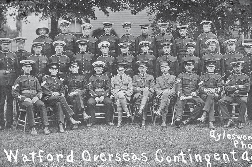 Watford Overseas contingent group photo in uniform.