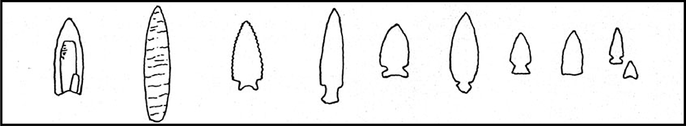 Different types of spear points.