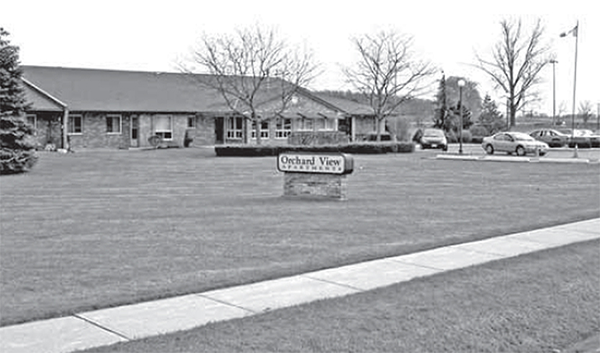 Orchard View Apartments one story building.