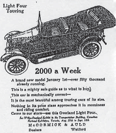 McCormick & Auld Car advertisement, Watford
