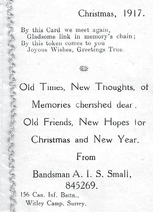 Inside of Christmas card with a rhyming greeting.