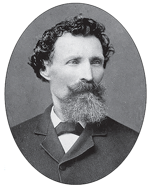 Portrait of Elijah Burwell who had a bushy beard.
