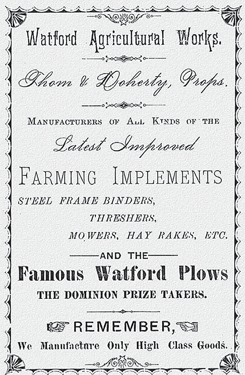 Watford Agricultural Works advertisement.
