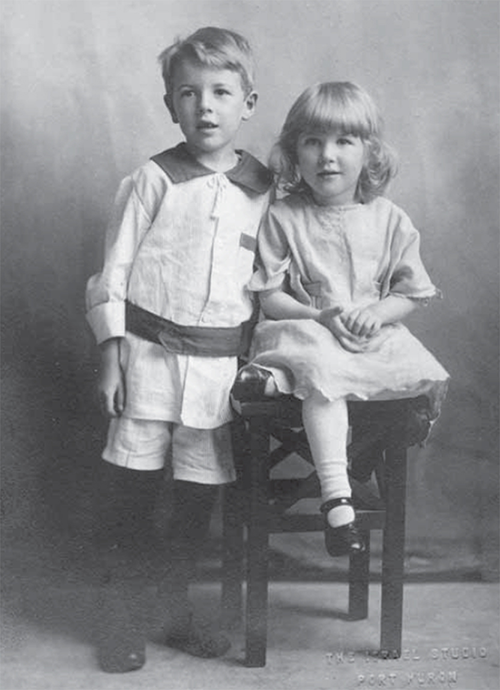 Siblings Gerald and Agnes Herbert as children.