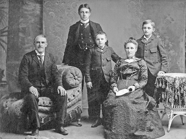Henry P. and Mary Ann Lawrence with three sons.