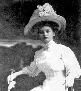 Alice MacKenzie wearing a large hat.