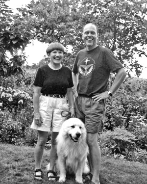 Joy and Gerry Pierce with their dog.