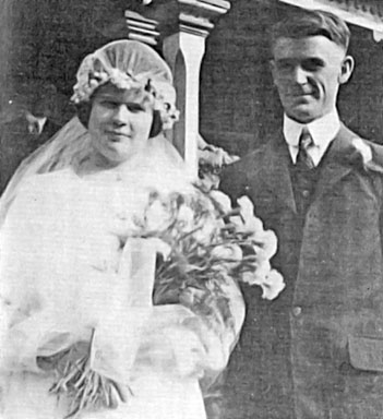 Pearl McLean and her husband Paul Sullivan on their wedding day.
