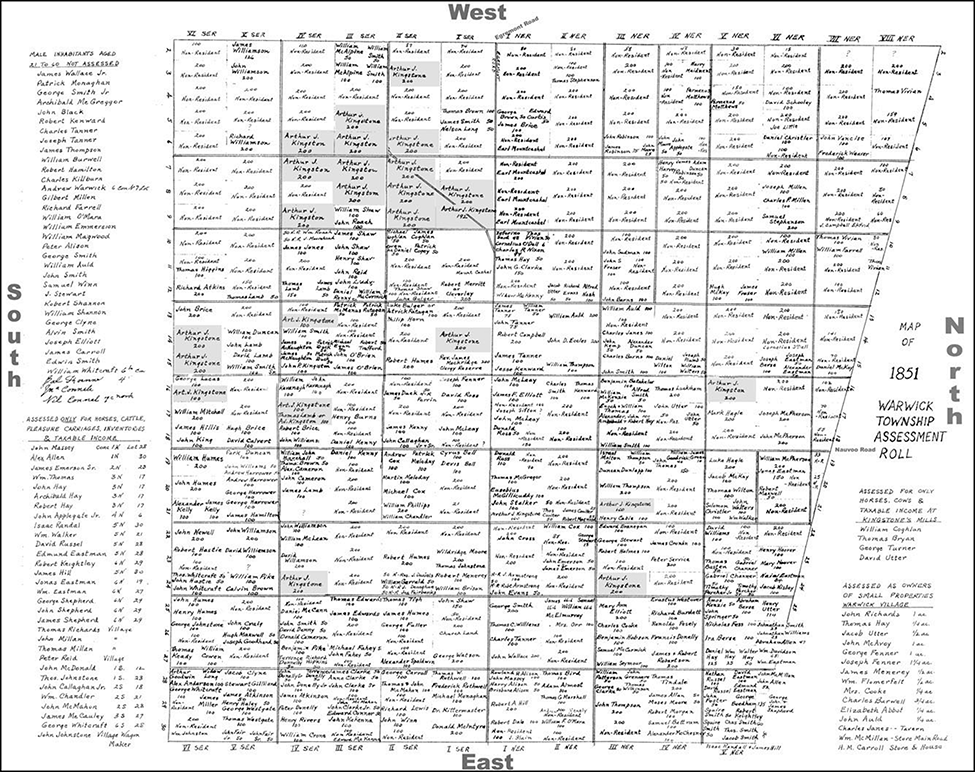 1851 census map showing land ownership.