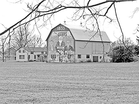 This painted barn near Arkona on the homestead of the Utter family.