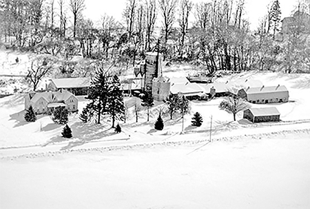 Aerial view of Pinetree Farm.