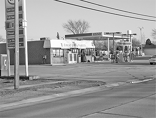 Forest Gas and Variety with an ESSO station.