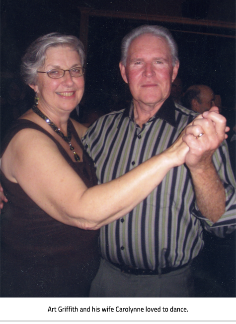 Art and Carolynne Griffith dancing. Image Caption: "Art Griffith and his wife Carolynne loved to dance."