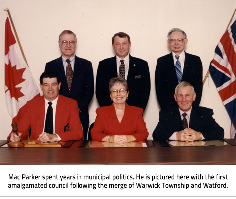 Mac parker with the town council of Warwick and Watford.