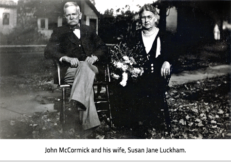 John McCormick and his wife Susan Jane Luckham sitting in lawn chairs. Image Caption: John McCormick and his wife, Susan Jane Luckham. 