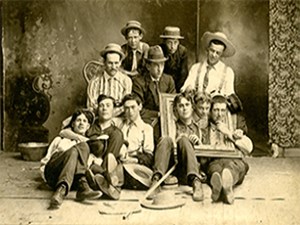 Men in photobooth