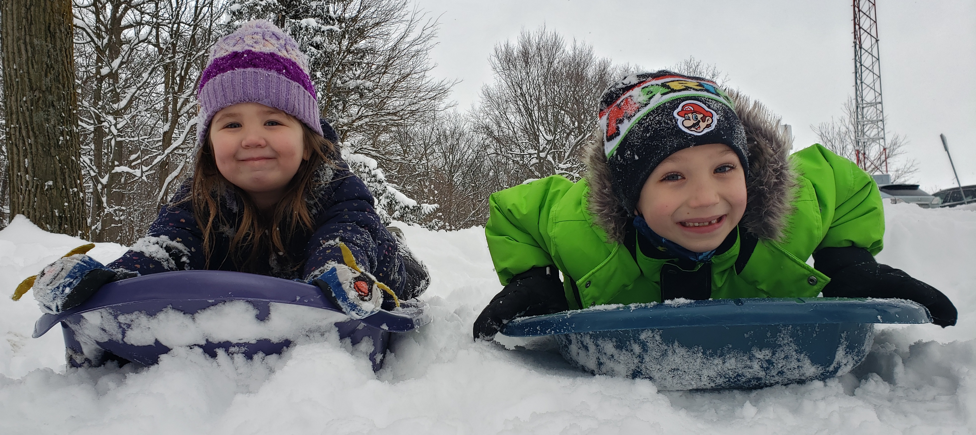 Children in the snow.