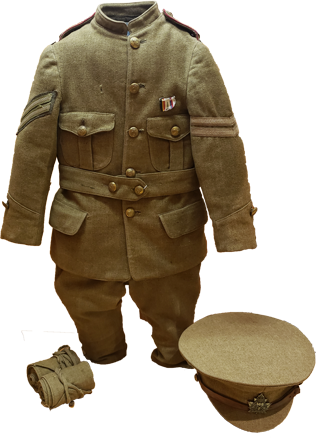A brown military uniform for a child, link.