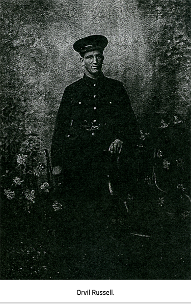 Portrait of Orvil Russell in uniform, link.