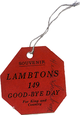Lambton's 149 Good-Bye tag souvenir, link.